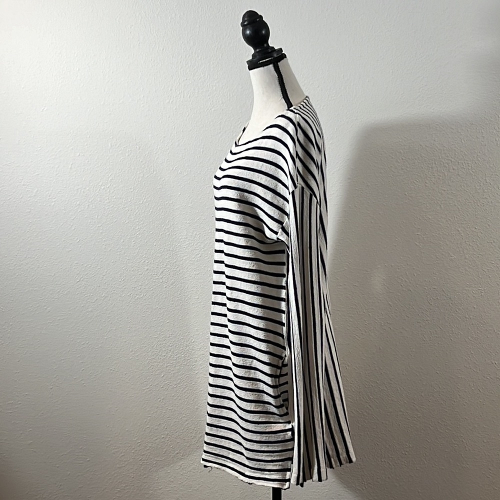 Free People Intimacy Come On Over Striped Tunic Sleep Shirt dress pockets Small - Picture 3 of 8